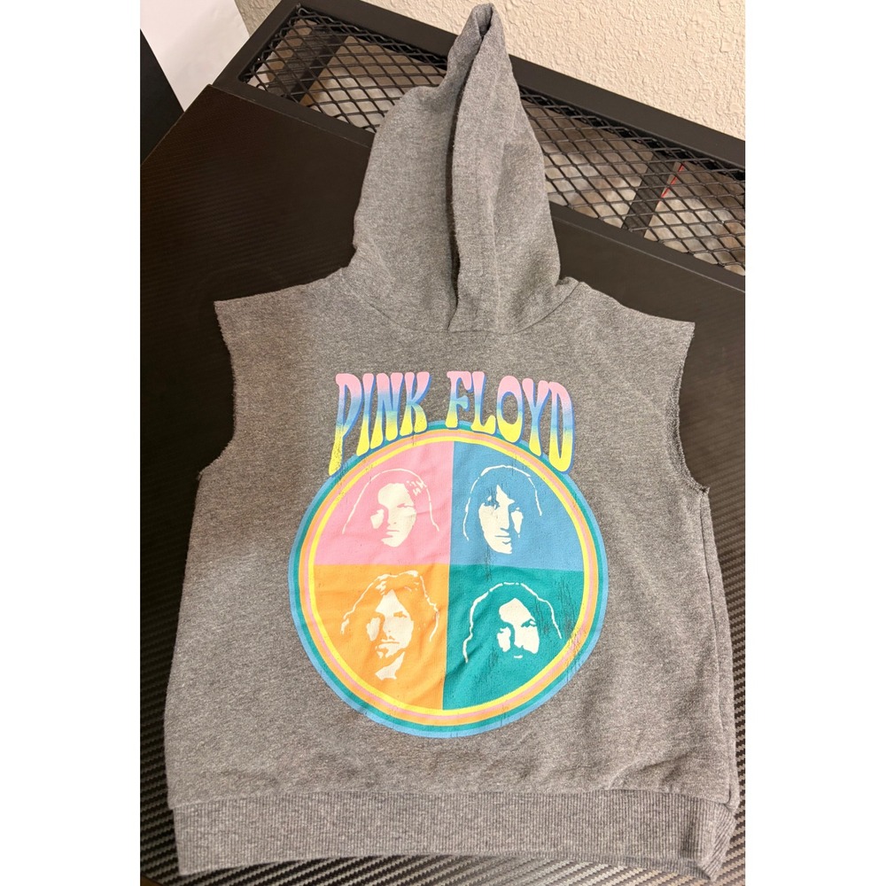 Pink Floyd Kids Sleeveless Hoodie Heather Gray Graphic 4T